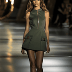 【24-hour shipping out】Casual Fashion Half Zip Cargo Pocket Sleeveless Mini Dress