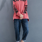 Stylish Letter Print Round-Neck Sweatshirt