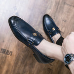 Hugh Sullivan | Metal-Buckle Leather Loafers For Men