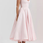 Suspender V-Neck Sleeveless Tutu Maxi Dress