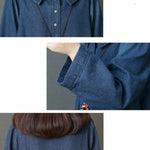 Loose Denim Shirt Maxi Dresses