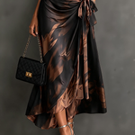 Francesca | Midi Wrap Dress in Abstract Print