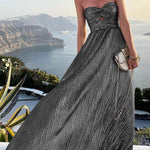 Shimmer Please Off Shoulder Maxi Party Dress