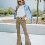 Loose High Waist Retro Bootcut Trousers