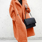 Loose Lamb-wool Coat Teddy Fur Lapel Mid-length Plush Coat