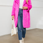 Fake Fur Teddy Coat Open Front Parka Outwear