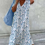 Nadorine Women's Baggy Floral Print Swing Midi Dress Short Sleeve Casual Beach Sundress