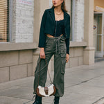 Suit Jacket Slim fit Single Button Crop Blazer