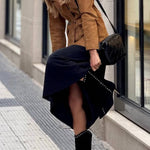 Vintage Brown Women's Suede Trench Coat
