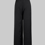 Loose Wide Leg No Belt Solid Color Zipper Casual Pants Bottoms Trousers