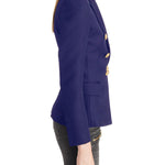 Long Sleeves Buttoned Notched Collar Blazer Outerwear