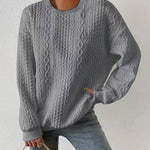 Nadorine Cable Knit Drop Shoulder Sweatshirt