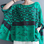 Original Printing Batwing Sleeve T-Shirts Tops