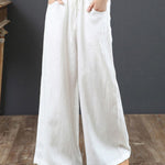 Nadorine Casual Loose Women Trouser Oversize Pockets Wide Leg Pants