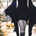 Lace-up Batwing Sleeve Bodycon Dress
