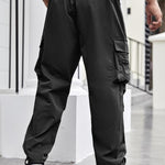 KZZ Men's Regular Fit Solid Flap Zipper Pocket Cargo Pants
