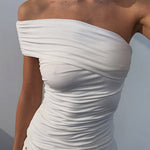 Asymmetrical Shoulder Slim Fit Top