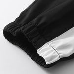 KZZ Men's  Casual Sports Hooded Splicing Set,Reflective Strips on Sleeves Elastic Drawstring Design on Pants