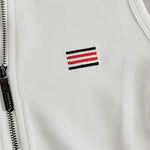 Sporty Retro White Striped Embroidered Sleeveless Vest And Wide-Leg Pants Set