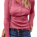 Margovil Suzanne Lace Splice Long Sleeve Blouses