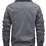 KZZ Men's Solid Pocket Zipper Fleece Jacket