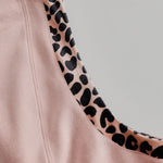 Western Retro Pink Faux Suede Sleeveless Leopard Print Hooded Wide-Leg Jumpsuit