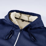 KZZ Men's winter hooded jacket, multi-pocket casual lapel men's top