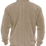 KZZ Men's Solid Zip Up Drop Shoulder Sweatshirt