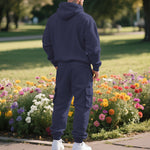 KZZ Men's Winter Fleece Lined Casual Set Long Sleeve Jacket & Pants