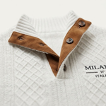 The Harringdale Men’s Milano Knit Quarter Zip Sweater with Elbow Patches