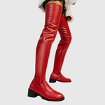 Trinidad | Chunky Heel Thigh-High Leather Boots