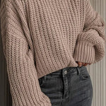 Margovil Turtleneck Drop Shoulder Comfy Pullover Sweater