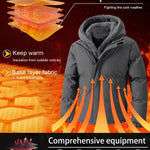 KZZ Men's Thickened Windproof Winter Jacket - Cold-Resistant Warm Fleece Lined Hooded Coat