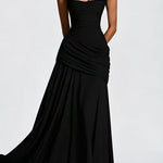Margovil Sleeveless Back Criss Cross Solid Flowy Maxi Dress