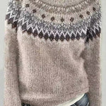 Margovil Vintage Crewneck Unique Print Cozy Sweater(in 3 Patterns)