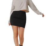 Margovil High Rise Solid Bodycon Mini Skirt