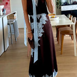 Chic Sleeveless V Neck Lace Trim Satin Top