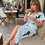 Cypress | Flutter Sleeve Wrap Botanical Print Midi Dress