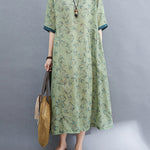 V Neck Floral Print Short Sleeve Dresses