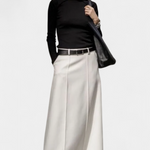 Ada H-Line Solid Color Minimalist Skirt