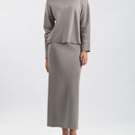 Nadorine Women's Casual Loose Fashion Long Skirt Two-piece Set