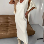 Elegant Two-piece Set Midi Dress and Turtle Neck Sweater Skirt Set