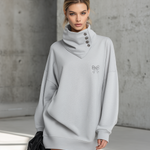 Simple Sporty Loose-fitting Collar Light Gray Mini Dress