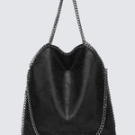 Metallic Pattern Chain Shoulder Tote Bag Funky Style
