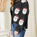 Nadorine Christmas Santa Sequin Raw Hem Jacket