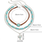 Turquoise Cactus Collar Necklace