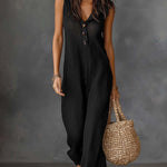Retro Hooded Button-up Knitted Jumpsuit