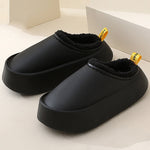 Home Non-Slip Keep Warm Velvet Waterproof Solid Color Slippers