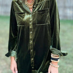 Verdant Velvet Midi Dress
