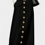 Ada Front Button Casual Skirt with Side Pockets